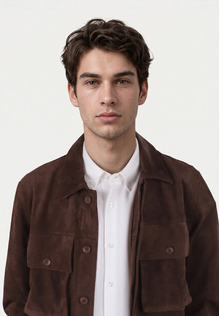 Nash vegan suede jacket - Brown