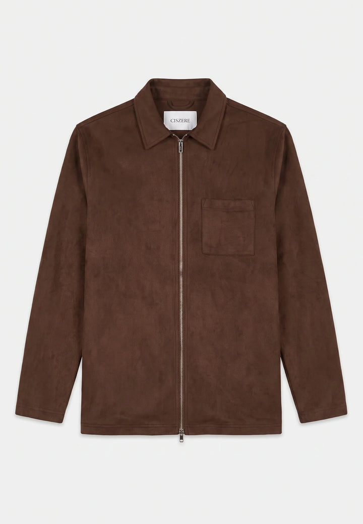 Neo vegan suede overshirt 2.0 - Brown