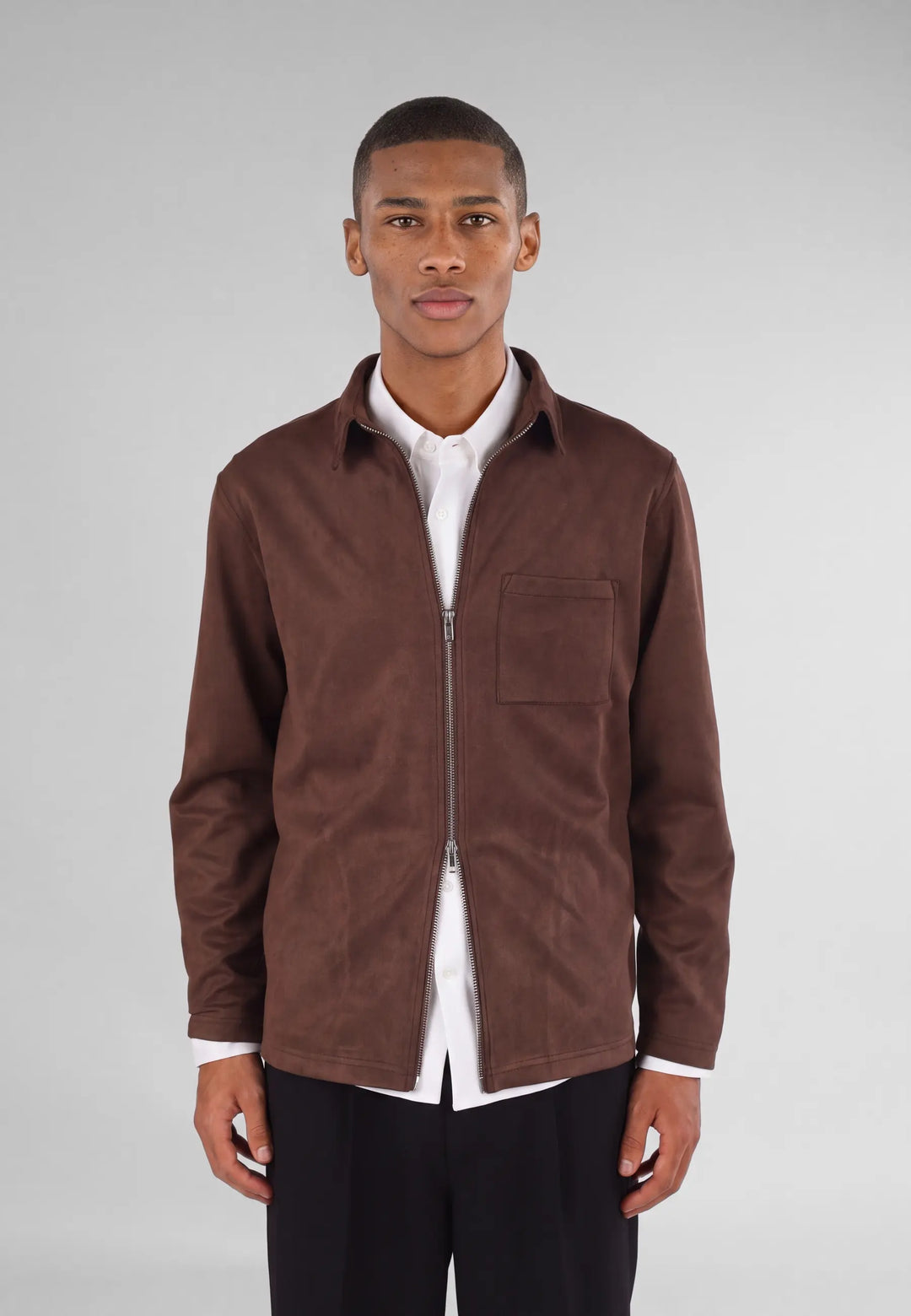 Neo vegan suede overshirt 2.0 - Brown
