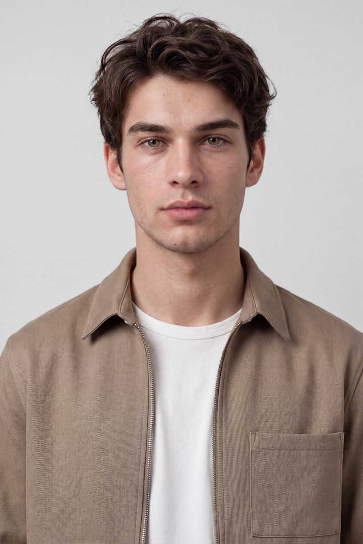Neo vegan suede overshirt 2.0 - Taupe