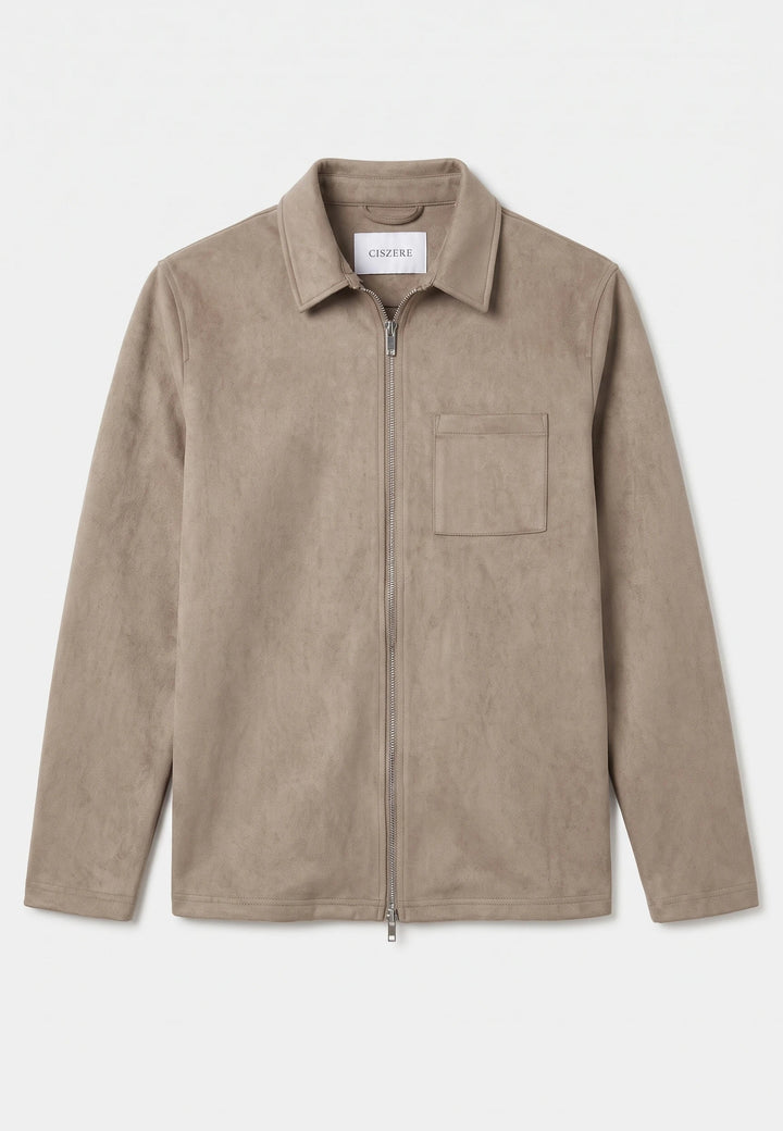 Neo vegan suede overshirt 2.0 - Taupe