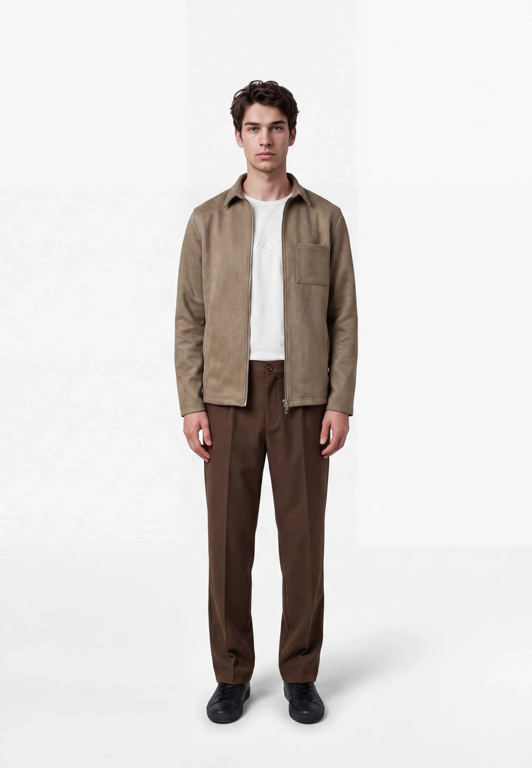 Neo vegan suede overshirt 2.0 - Taupe