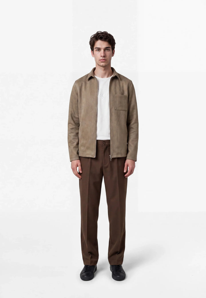 Neo vegan suede overshirt 2.0 - Taupe
