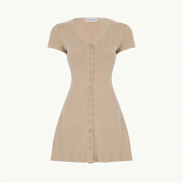 Nude Flow Knitted Mini Dress