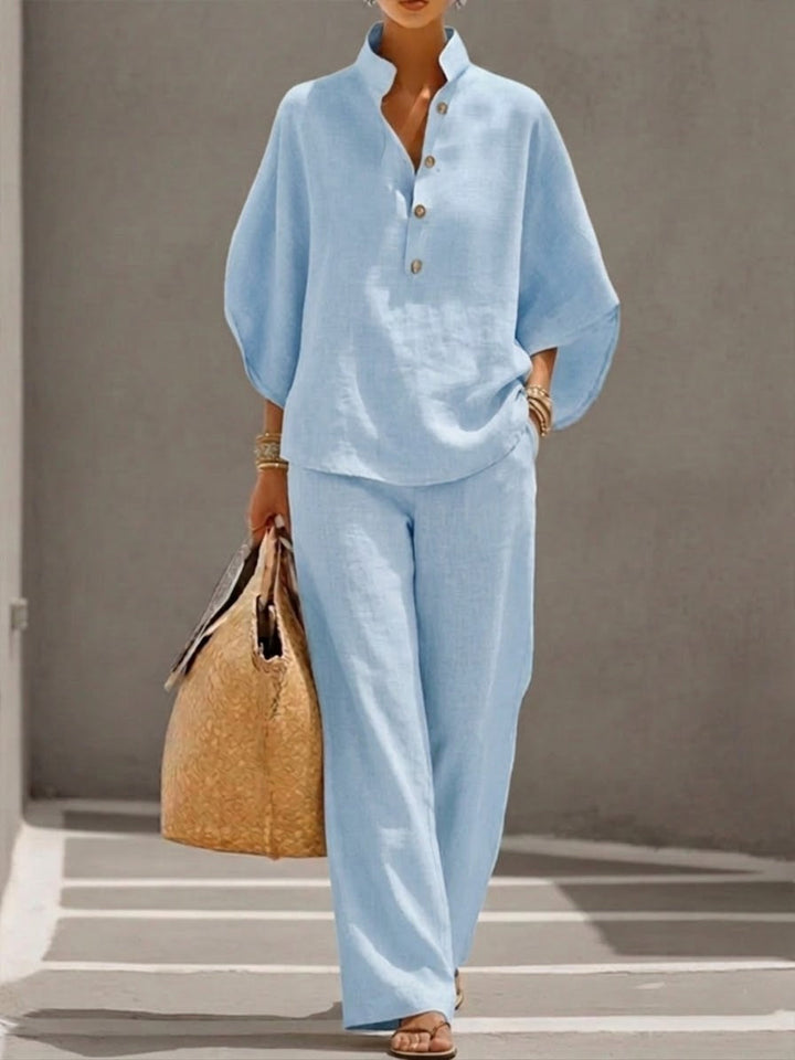 Nadia | Batwing Top Wide Leg Pants Set