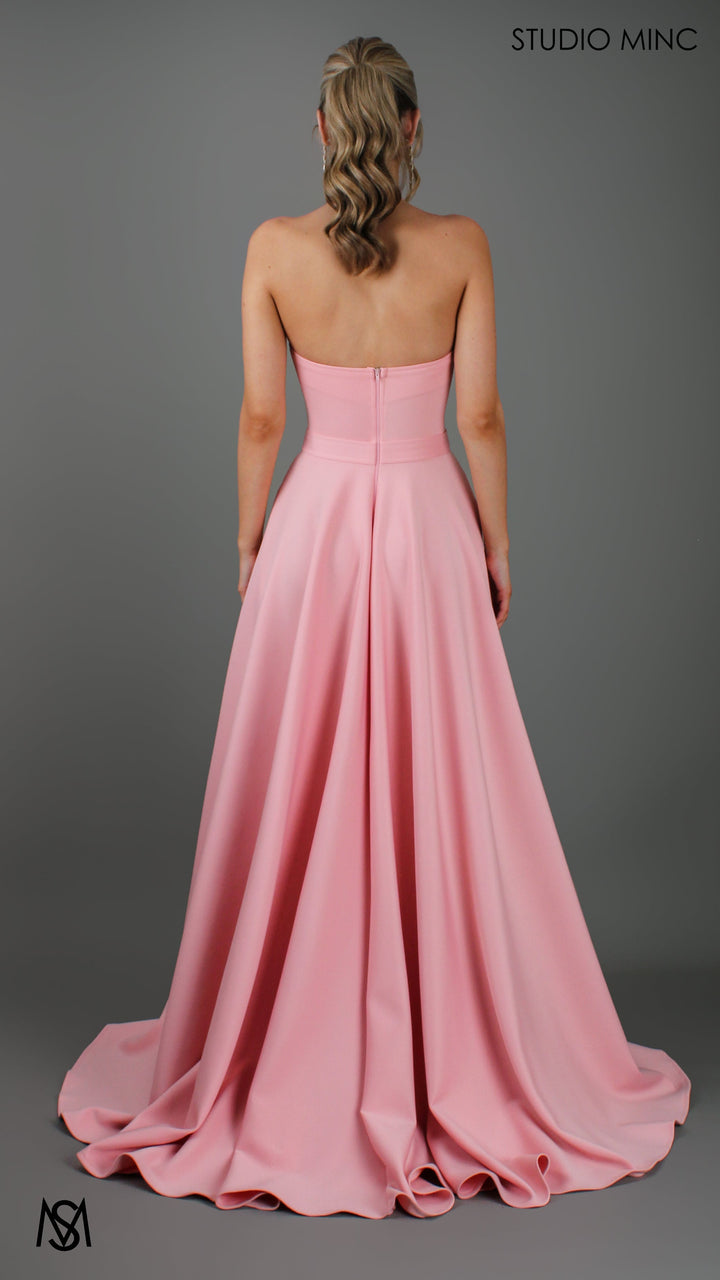 SWEETHEART - Pink Strapless Formal dress with Corset &amp; Full Circle Skirt