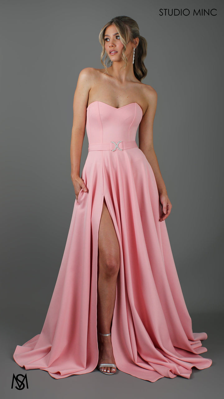 SWEETHEART - Pink Strapless Formal dress with Corset &amp; Full Circle Skirt