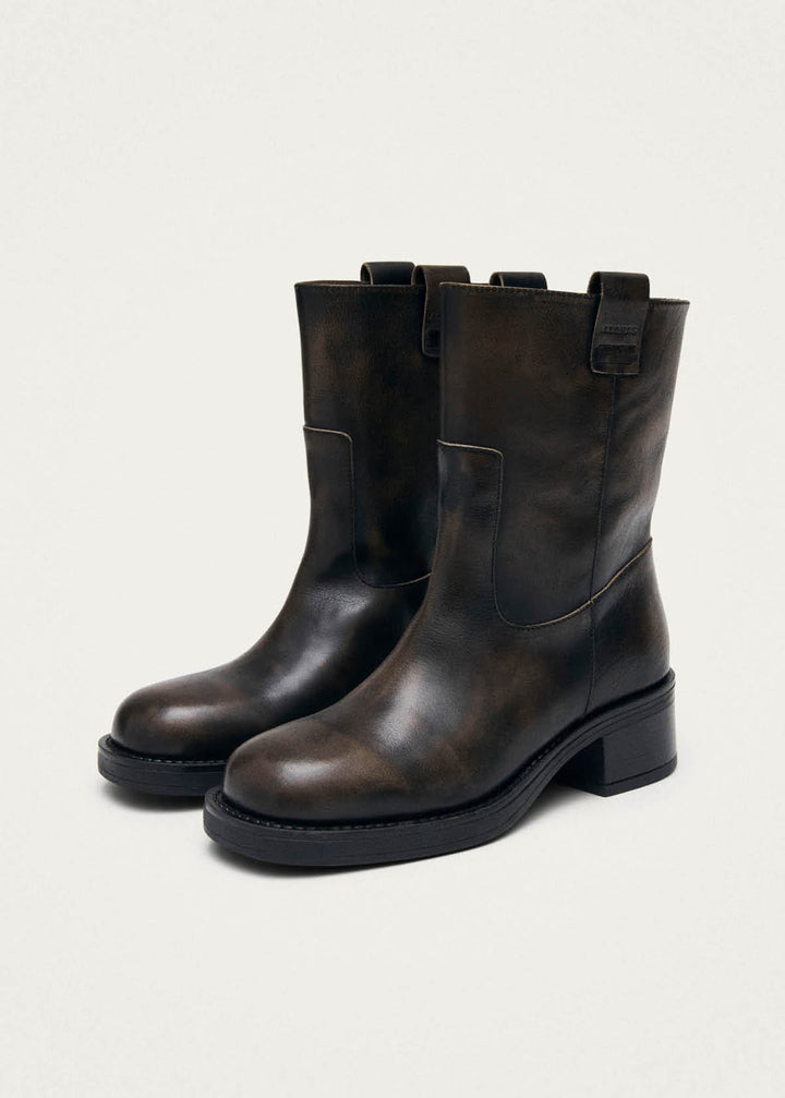 Rajan Vintage Effect Brown Leather Boots