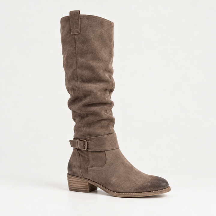 Varelle | Low Heel Knee High Zip Boots