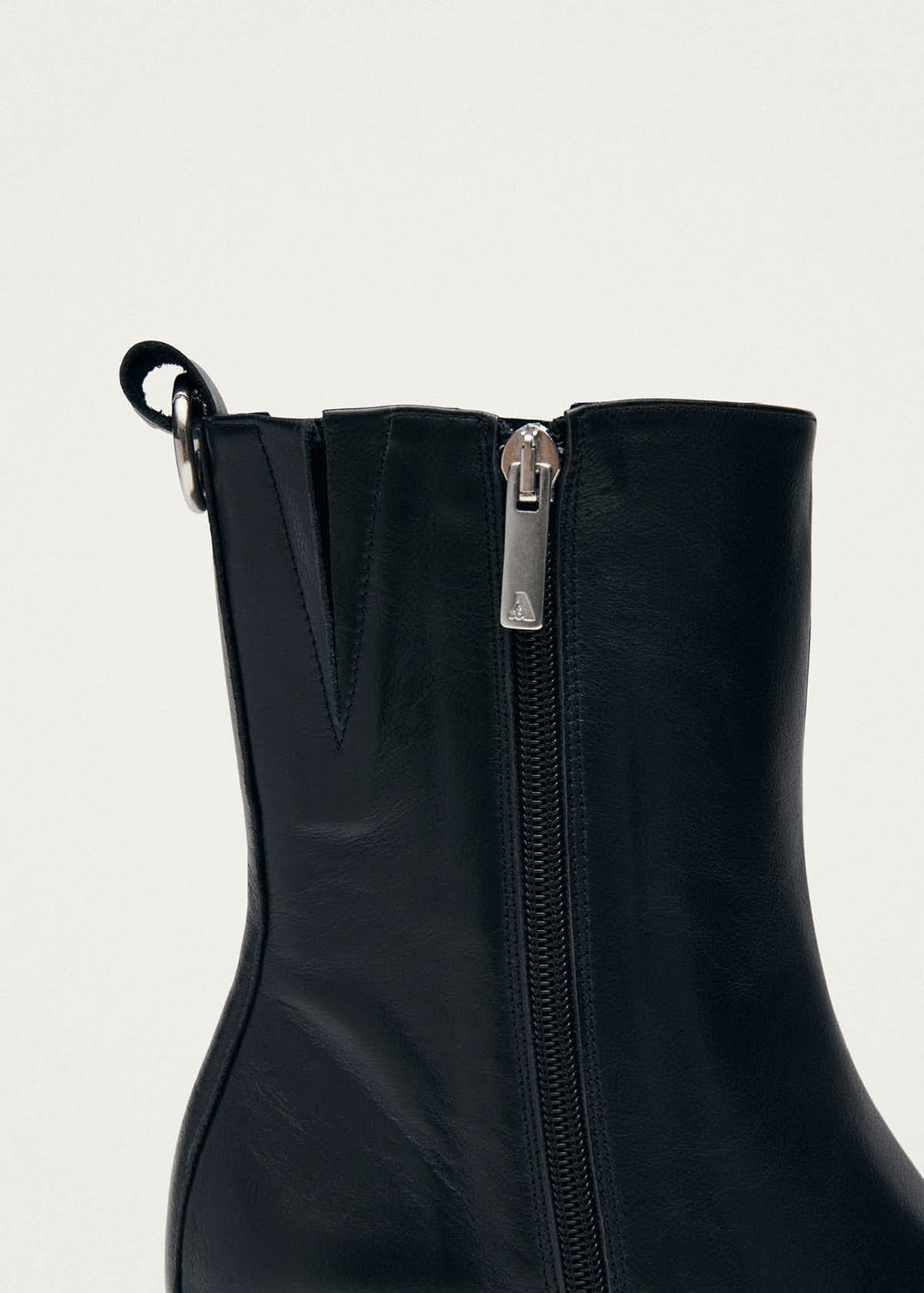 Roebar Black Leather Ankle Boots