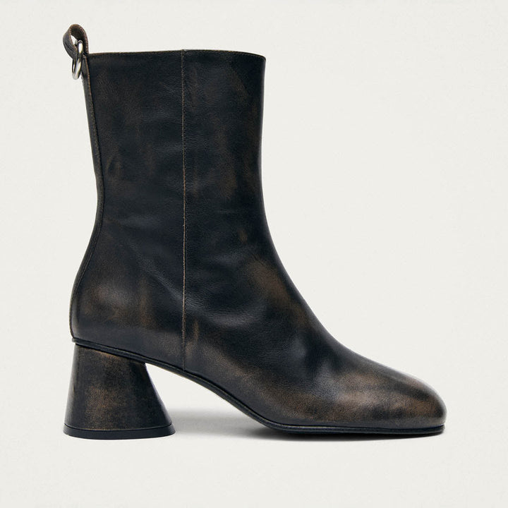 Roebar Vintage Effect Brown Leather Ankle Boots