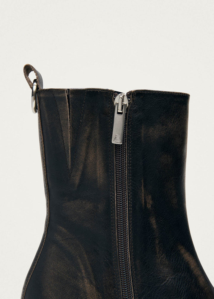 Roebar Vintage Effect Brown Leather Ankle Boots
