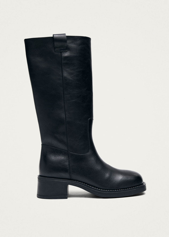 Sajan Black Leather Boots