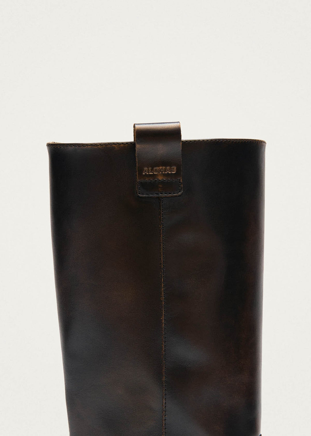 Sajan Vintage Effect Dark Brown Leather Boots