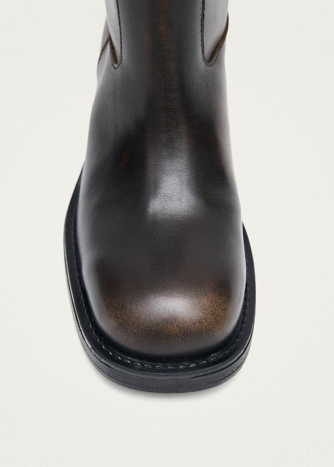 Sajan Vintage Effect Dark Brown Leather Boots