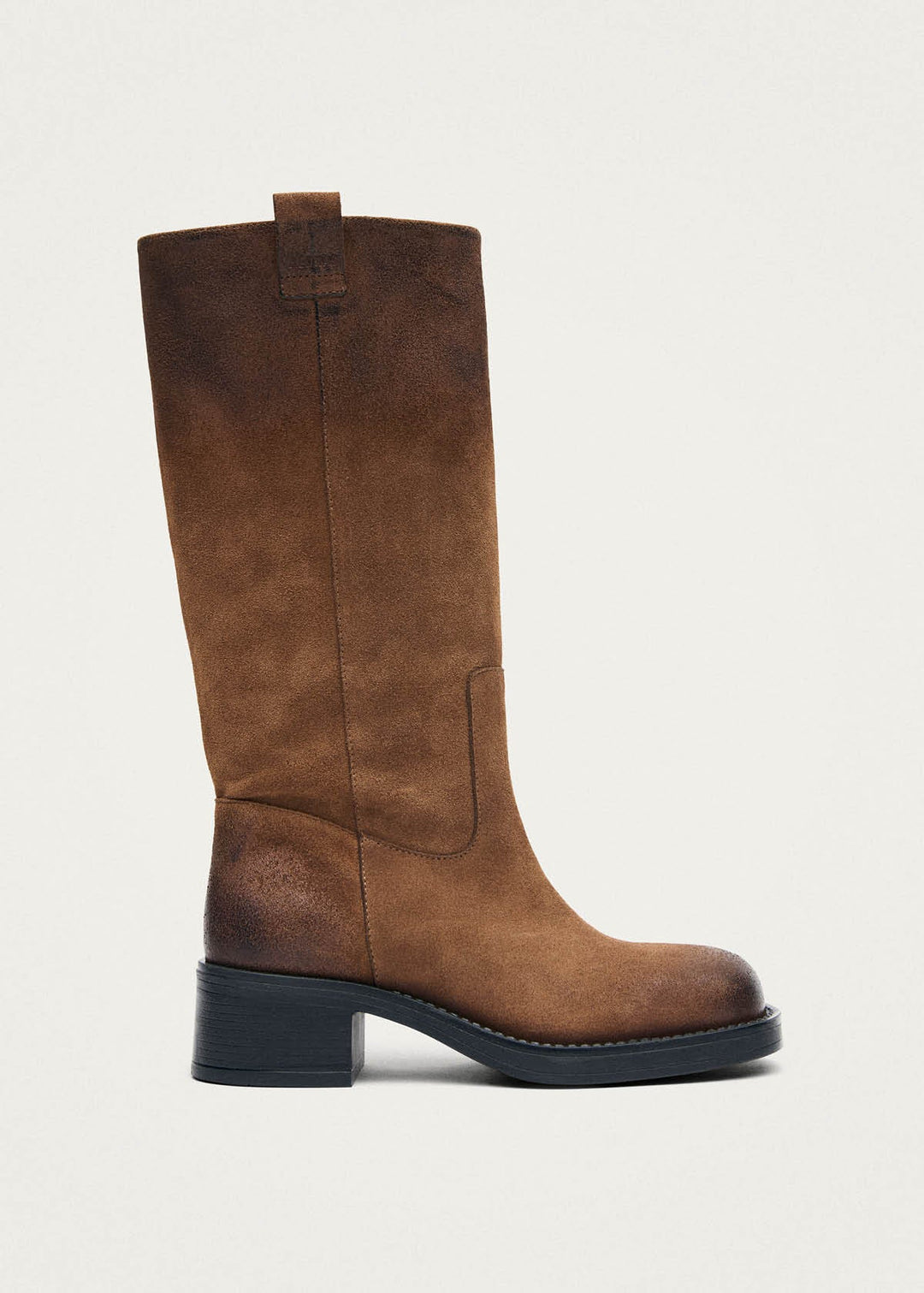 Sajan Vintage Effect Suede Brown Leather Boots
