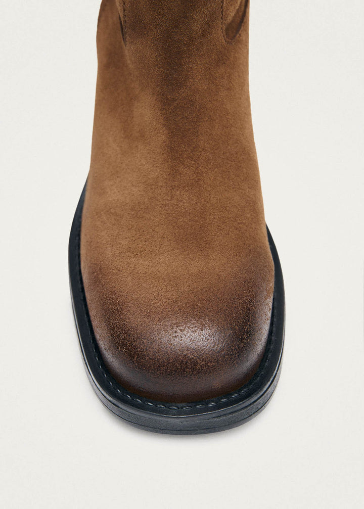 Sajan Vintage Effect Suede Brown Leather Boots