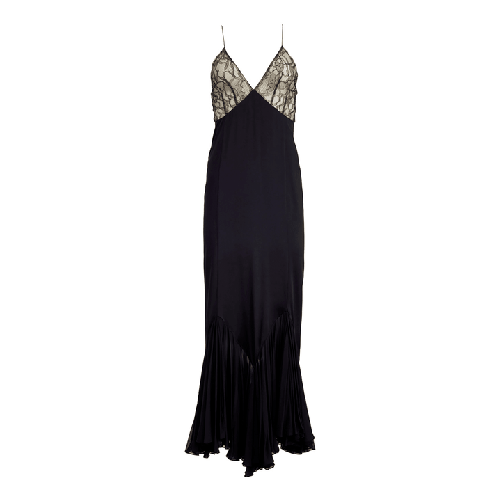 Satin Mood Lace Fishtail Maxi Dress
