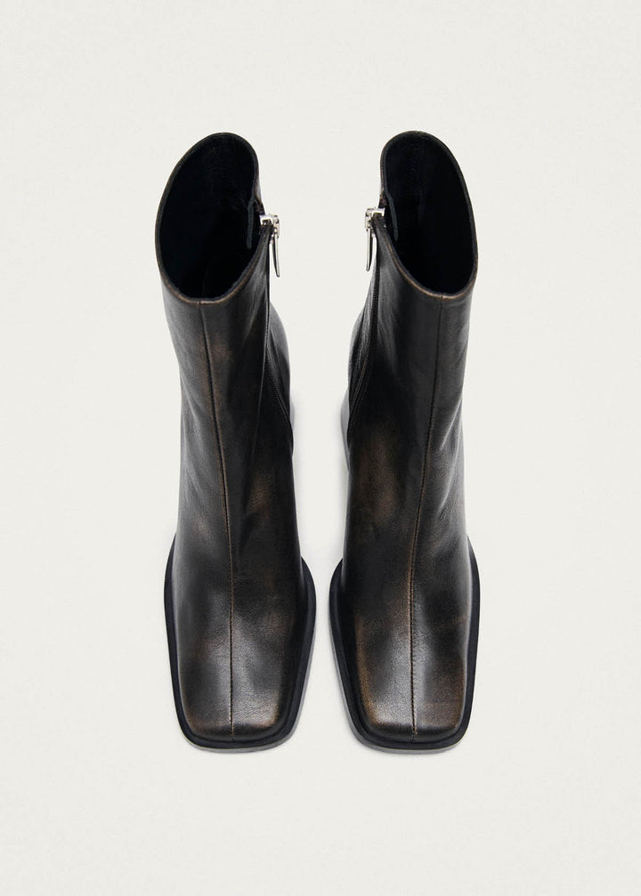 South Vintage Effect Brown Ankle Boots