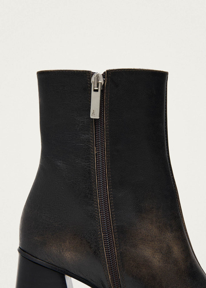 South Vintage Effect Brown Ankle Boots