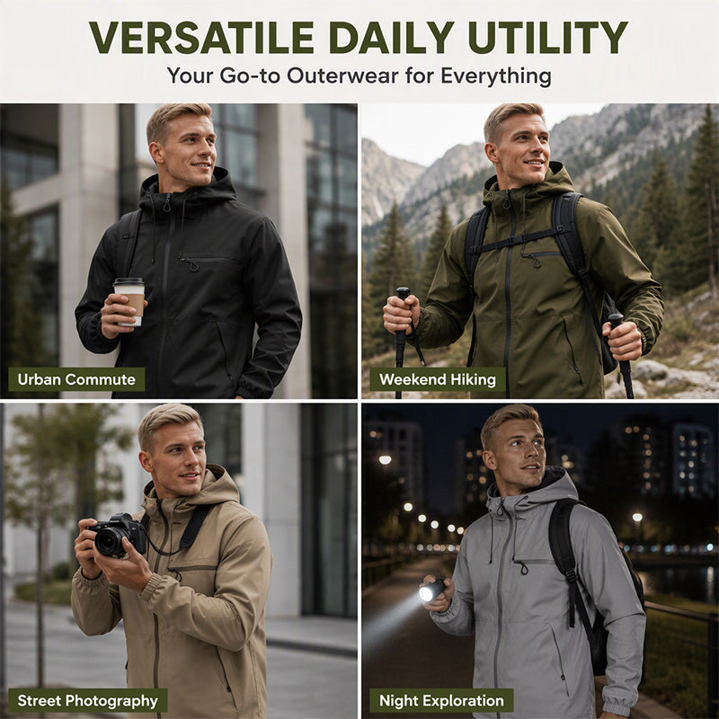 All-Weather Utility Waterproof Oversized Hooded Jacket