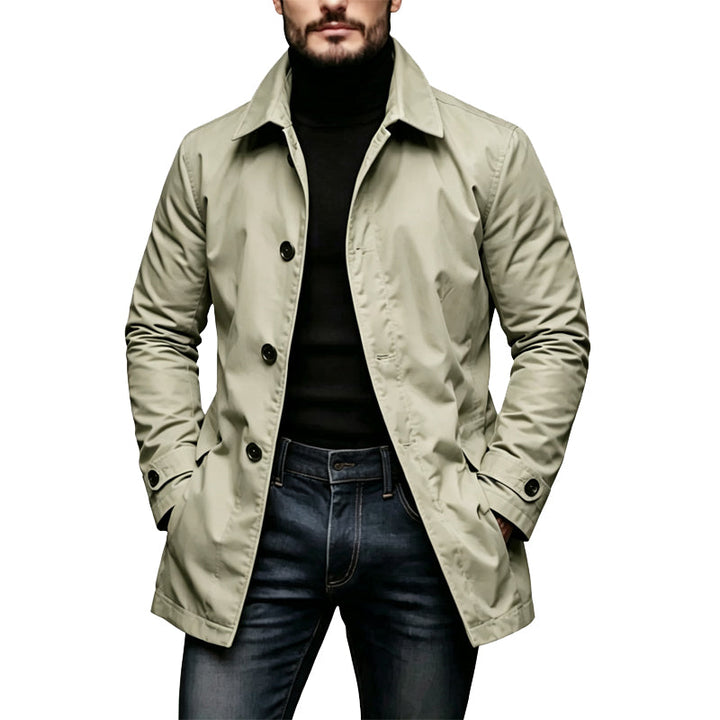 Water-Resistant Mid-Length Trench Coat