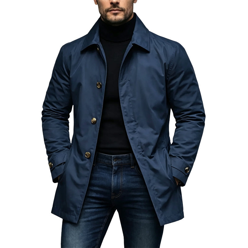 Water-Resistant Mid-Length Trench Coat