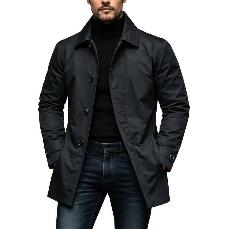 Water-Resistant Mid-Length Trench Coat