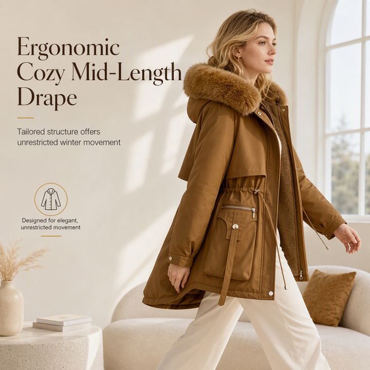 Amélie Cinched Faux Fur Parka