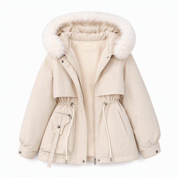 Amélie Cinched Faux Fur Parka