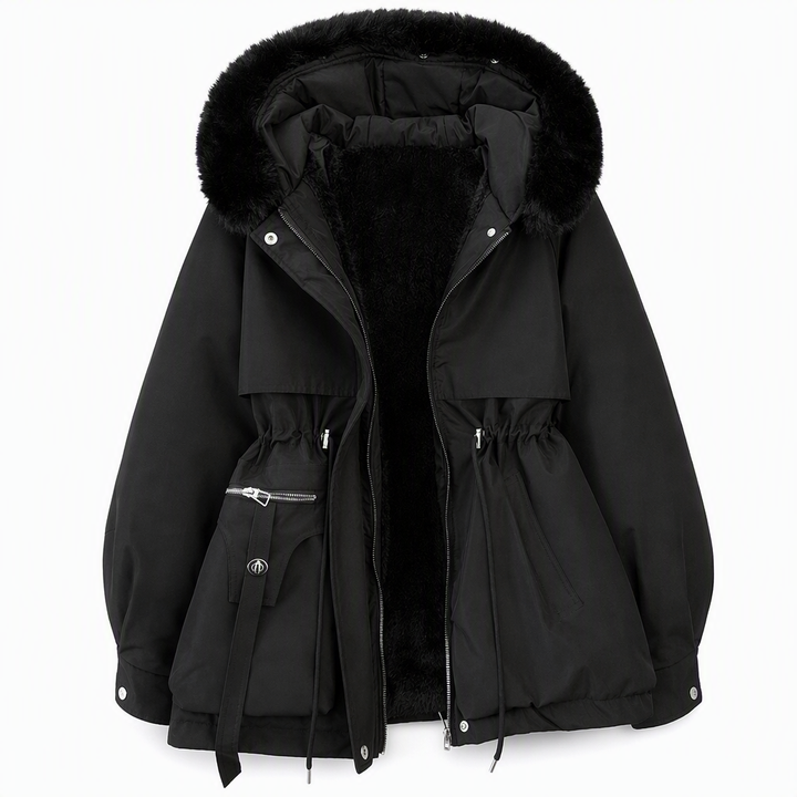 Amélie Cinched Faux Fur Parka