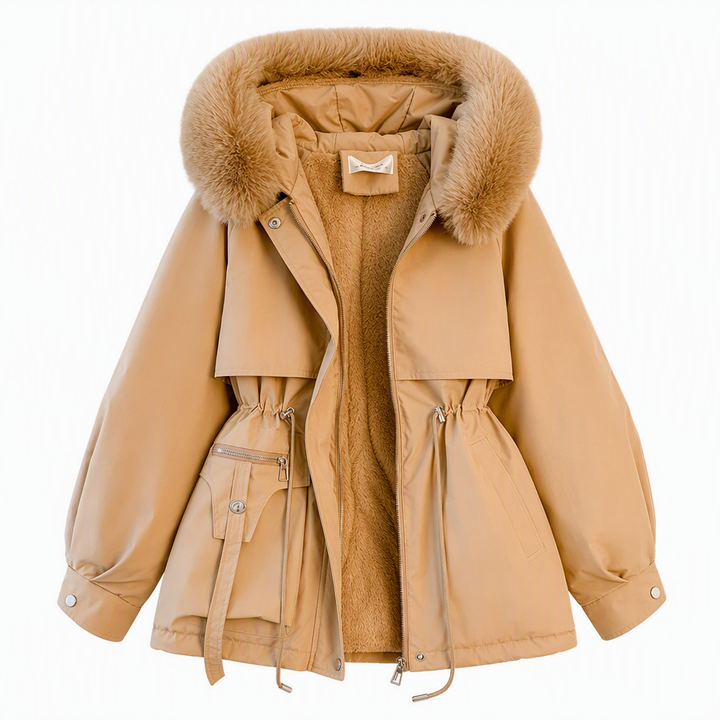 Amélie Cinched Faux Fur Parka