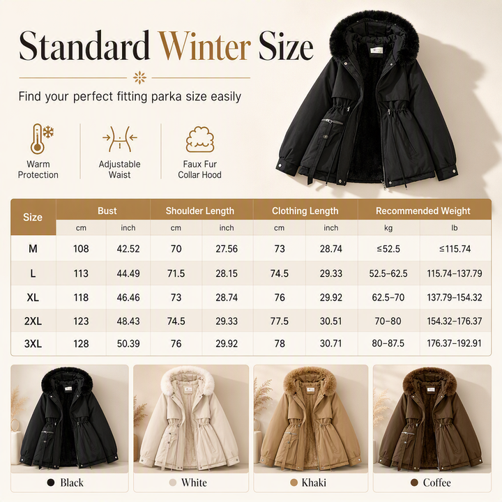 Amélie Cinched Faux Fur Parka