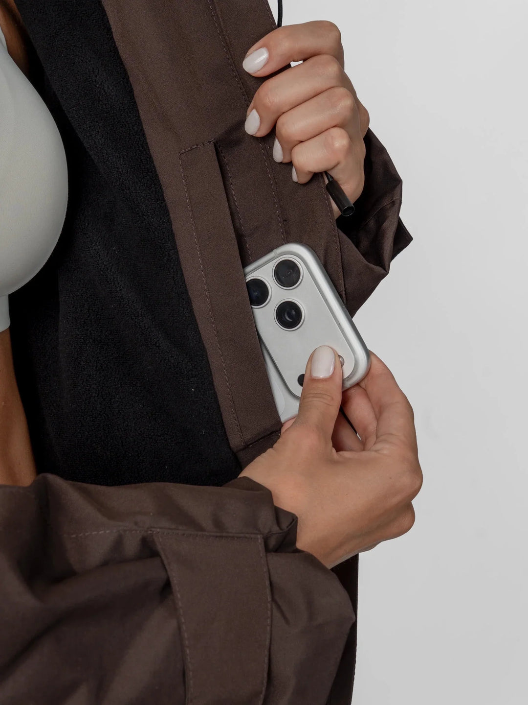 The Elara Fleece Lined Short Oversized Rain Jacket