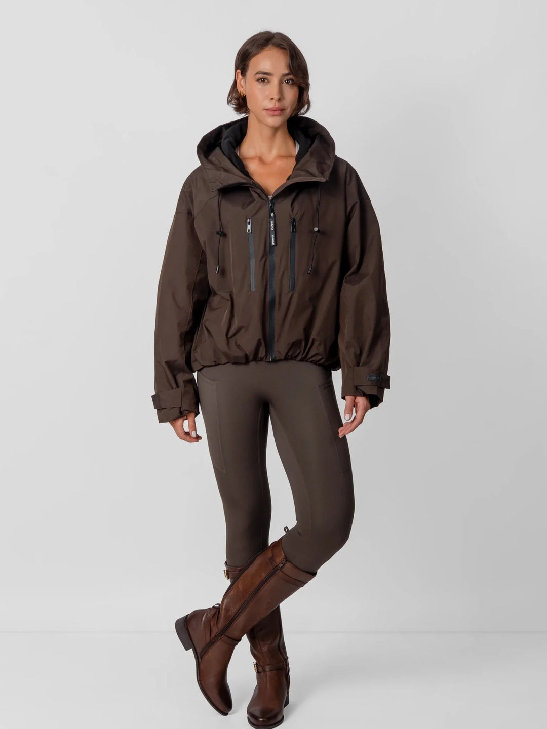 The Elara Fleece Lined Short Oversized Rain Jacket