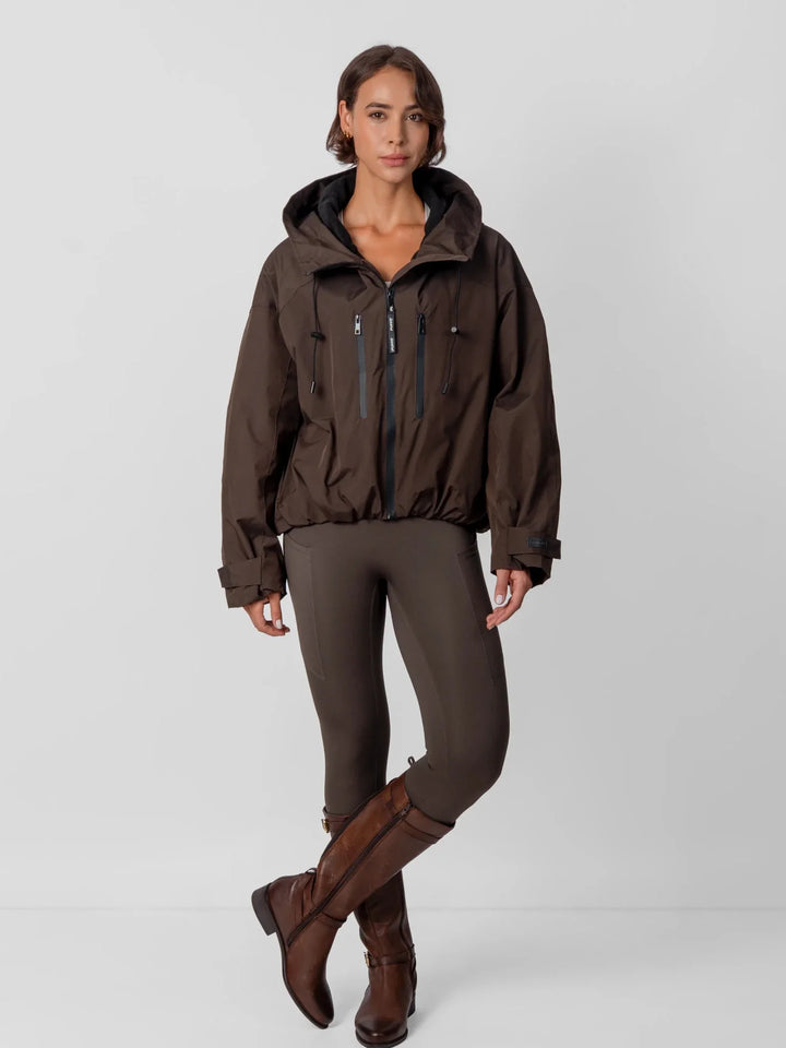 The Elara Fleece Lined Short Oversized Rain Jacket