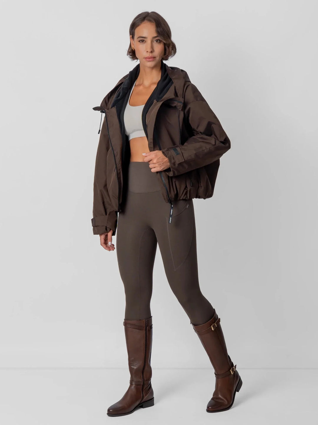 The Elara Fleece Lined Short Oversized Rain Jacket