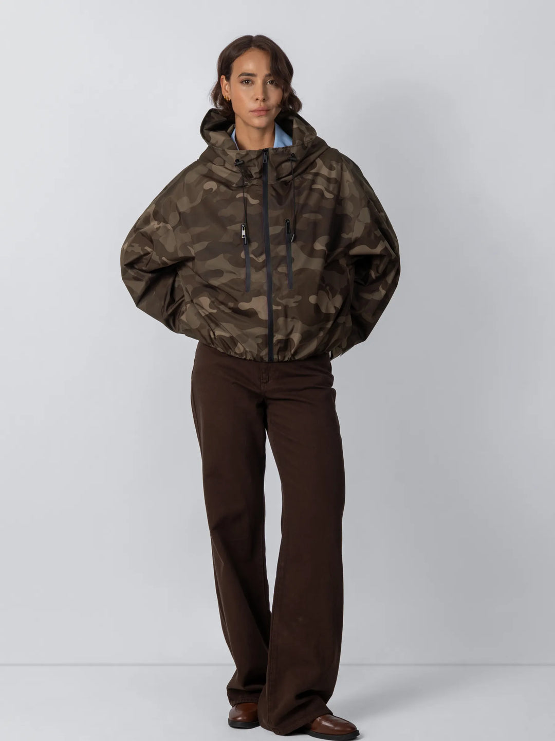 The Elara Camouflage Oversized Rain Jacket