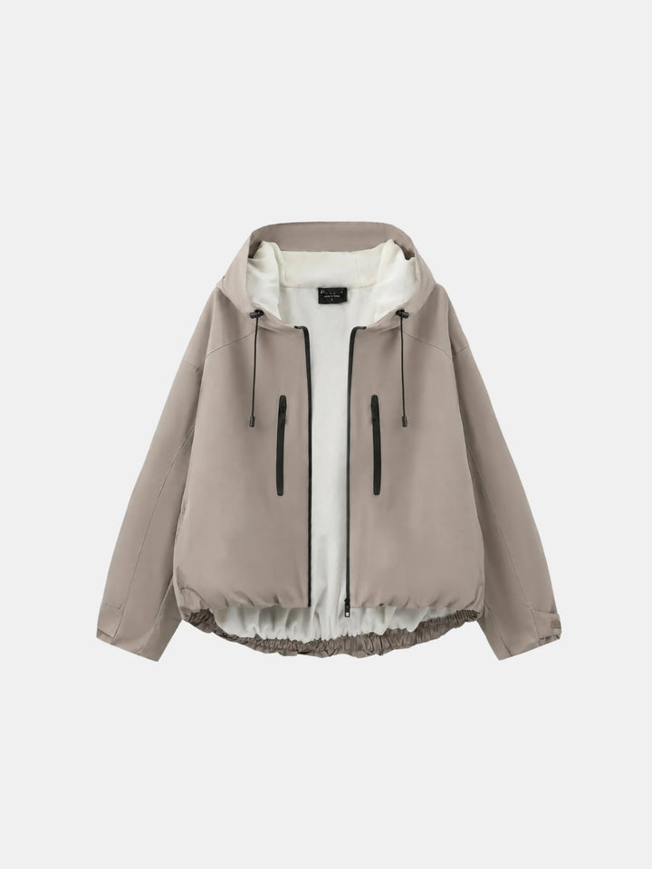The Elara Fleece Lined Short Oversized Rain Jacket