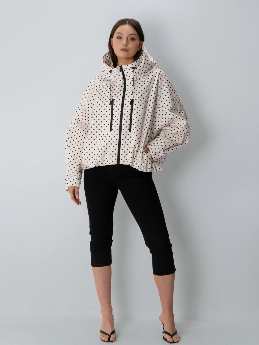 The Elara Dot Short Oversized Rain Jacket