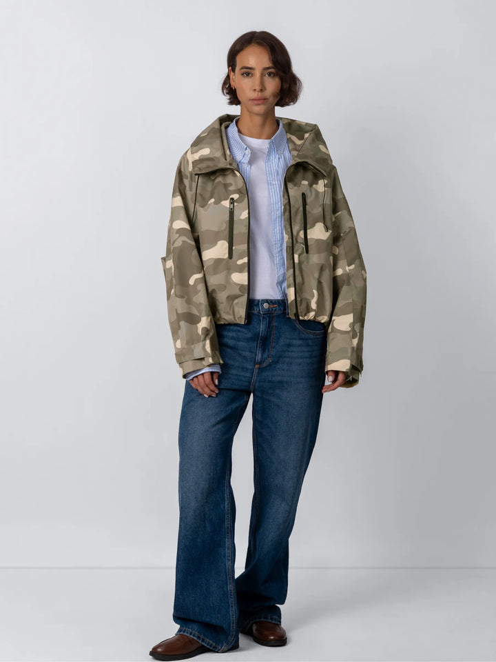 The Elara Camouflage Oversized Rain Jacket