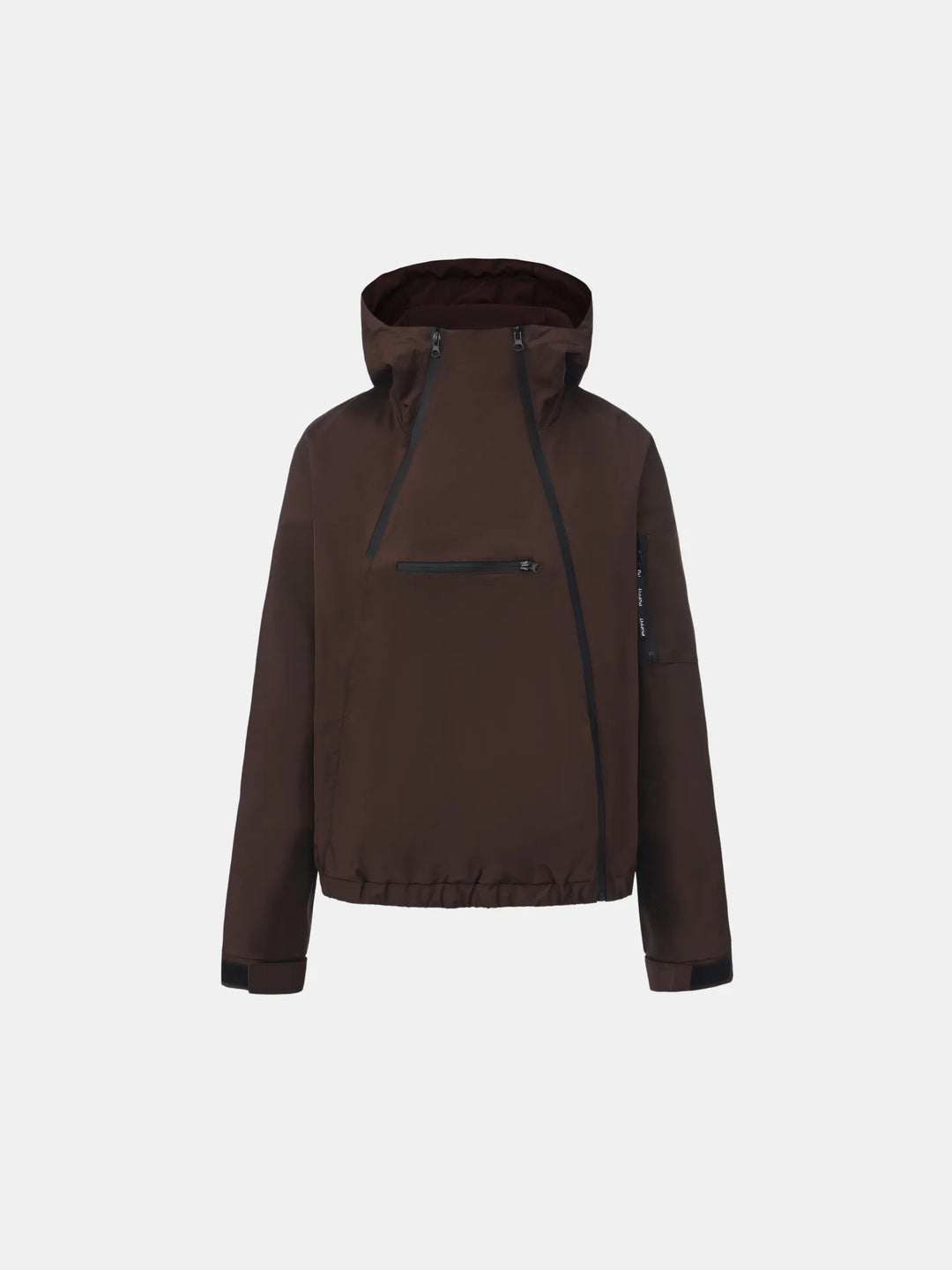 The Sienna Rain Anorak Short Asymmetric Zip Rain Hoodie