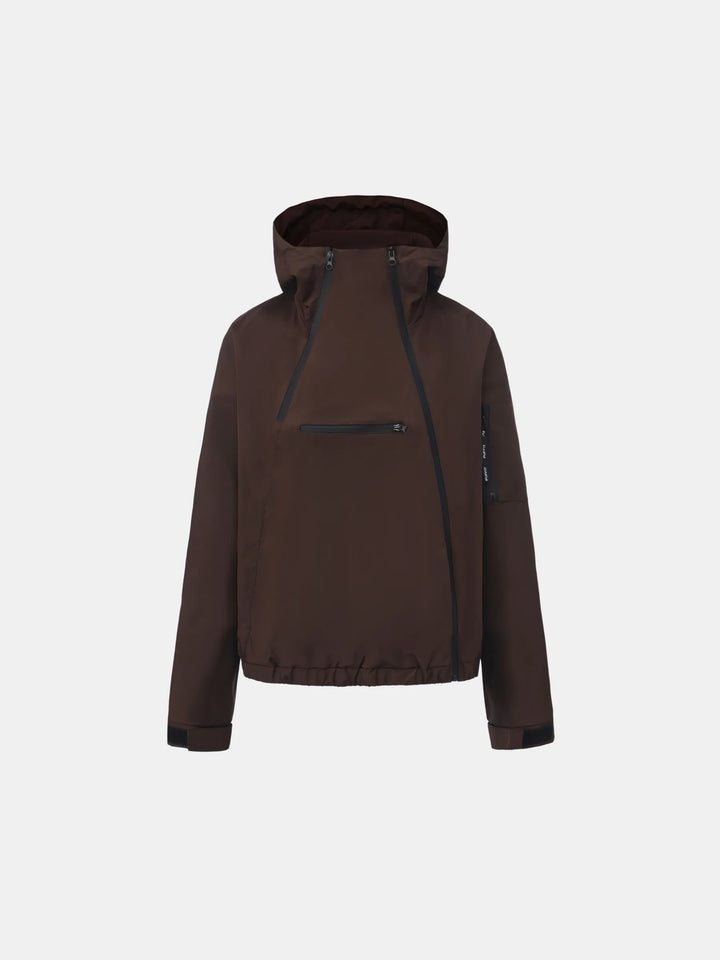 The Sienna Rain Anorak Short Asymmetric Zip Rain Hoodie