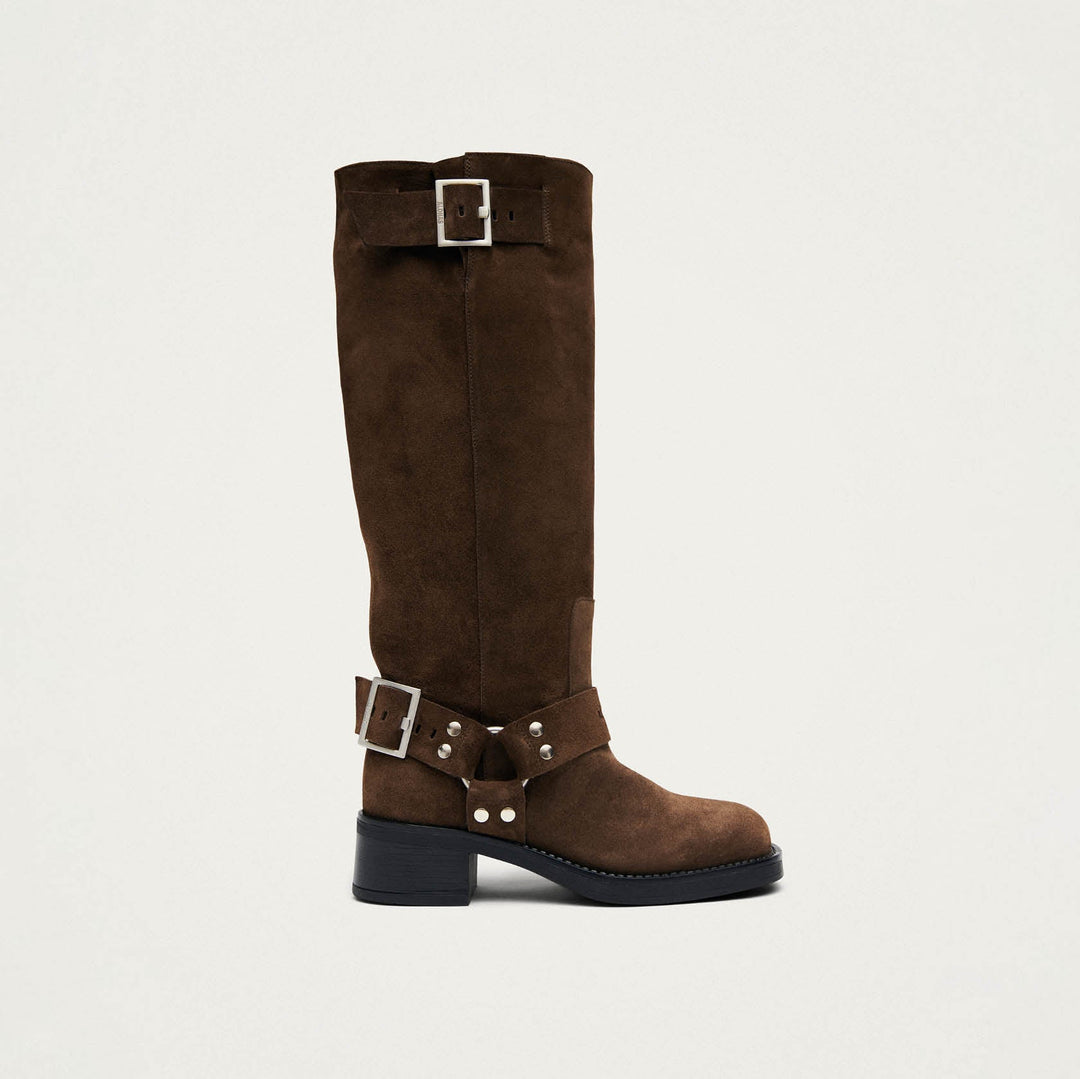 Tomi Suede Brown Leather Boots