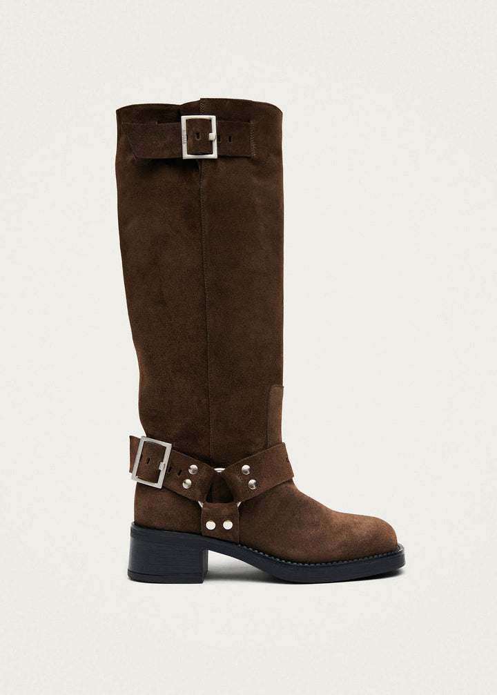 Tomi Suede Brown Leather Boots