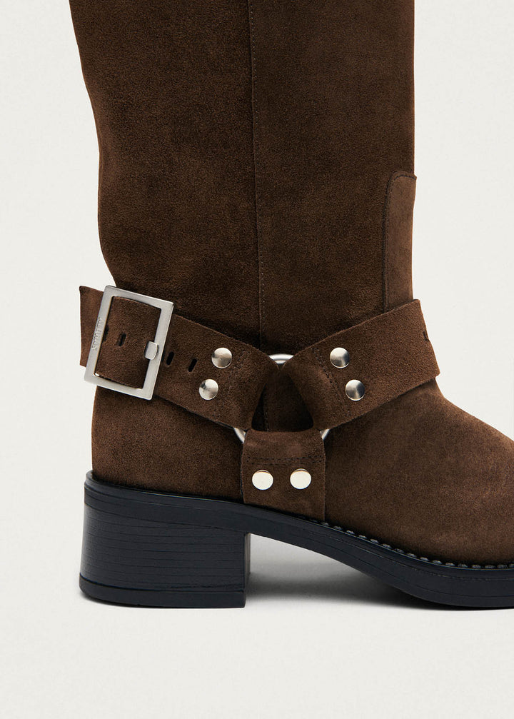 Tomi Suede Brown Leather Boots
