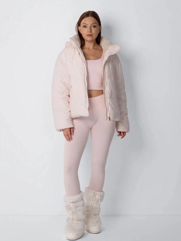 WarmCore™ Faux Fur Lined Detachable Hooded Short Puffer Jacket