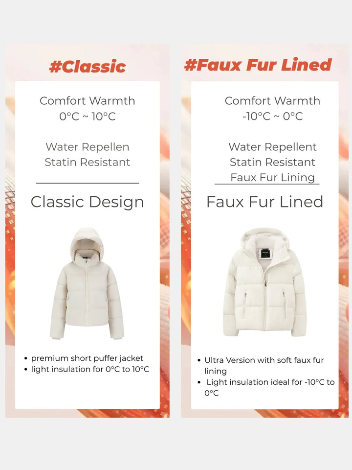 WarmCore™ Classic Short Detachable Hooded Puffer Jacket
