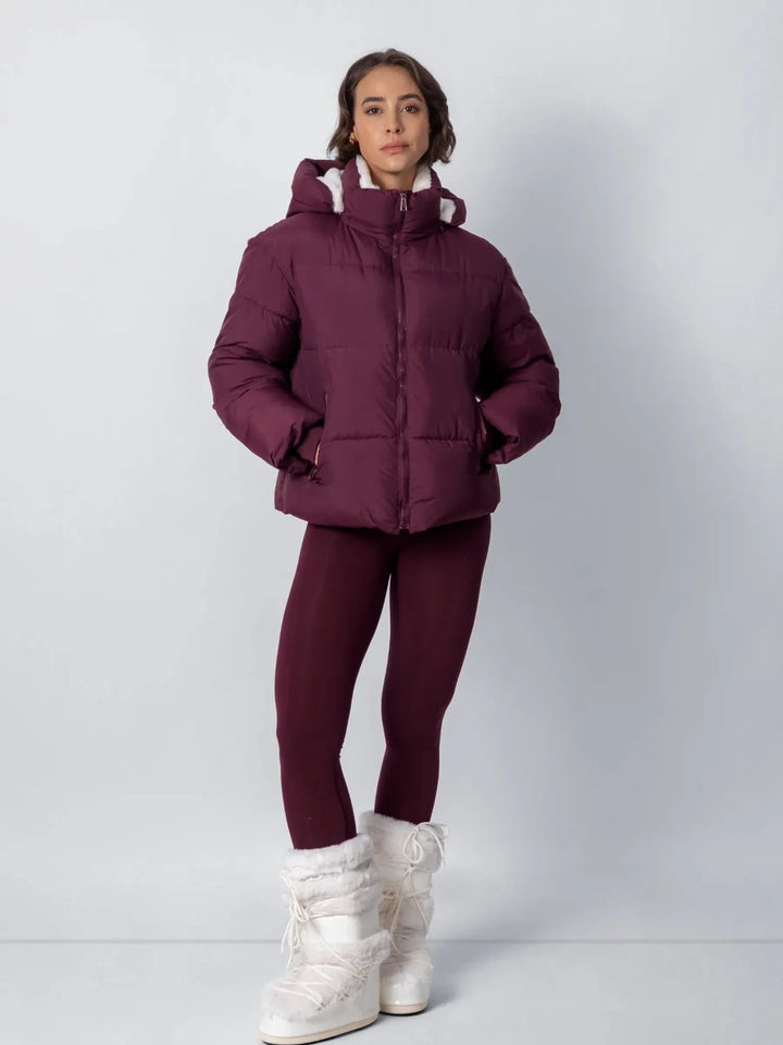 WarmCore™ Faux Fur Lined Detachable Hooded Short Puffer Jacket