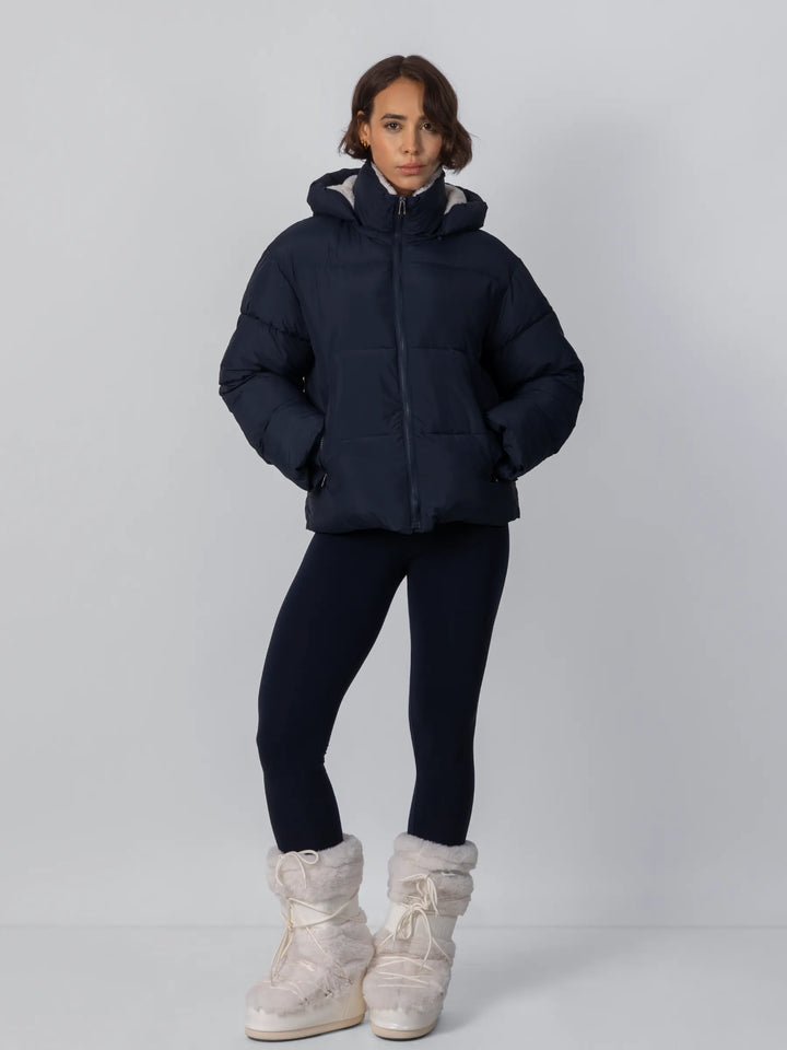 WarmCore™ Faux Fur Lined Detachable Hooded Short Puffer Jacket